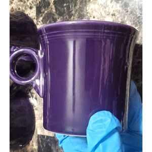 Vintage Fiesta‎ Ware Ring Handle 3 Purple plum Mug Coffee Cup, By Homer Laughlin